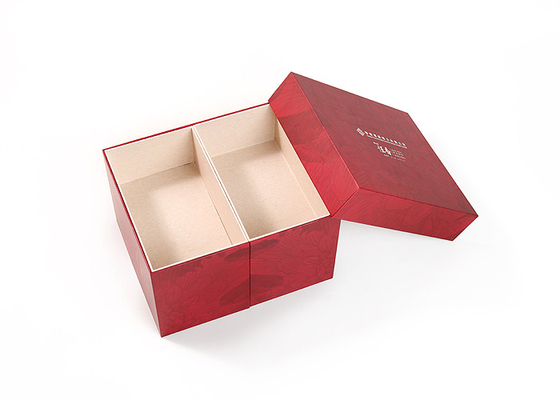 2 Tiers Red Cardboard Candy Boxes Packaging Mid Autumn For Mooncake