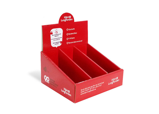 Mini Retail Tabletop Cardboard Display Stands Boxes With Heart Lung Foundation