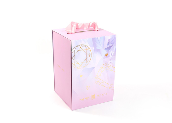 Pink Candle Packaging Box Kraft Paper 2.5mm Thickness For Glass Cover