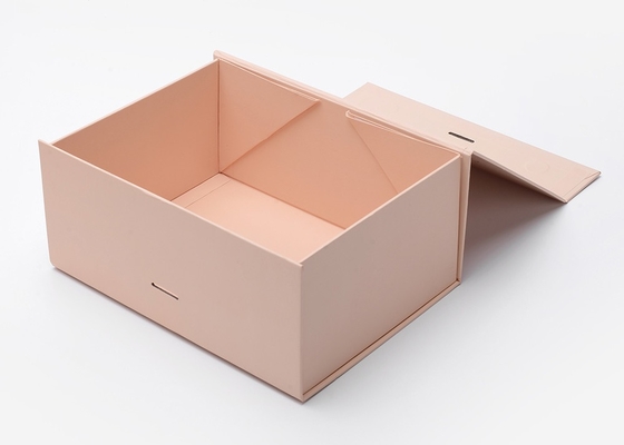 Light Pink Flat Foldable Packaging Box Rigid Customized Design 2mm Thickness