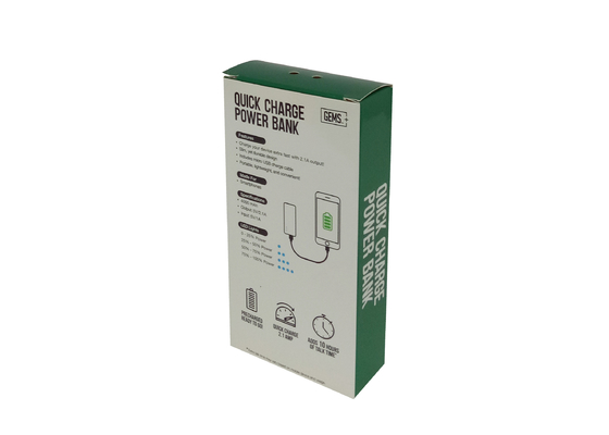 Supermarket CDR Packing Paper Box , Green Electronics Power Bank Packaging Box