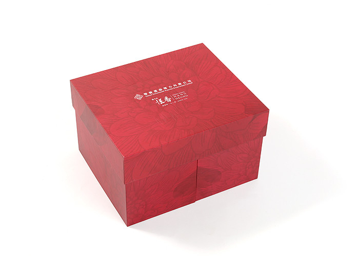 2 Tiers Red Cardboard Candy Boxes Packaging Mid Autumn For Mooncake